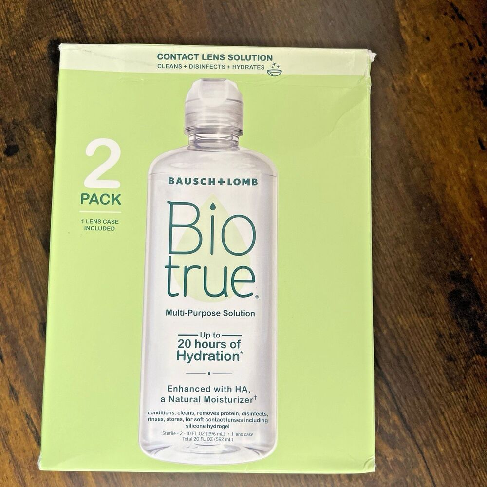 NIB Bausch Lomb 2 Pack Biotrue Multi-Purpose Contact Lens Solution 2 Total